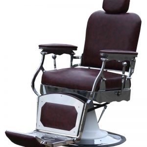 Retro barber kappersstoel Pozzi HD donker rood
